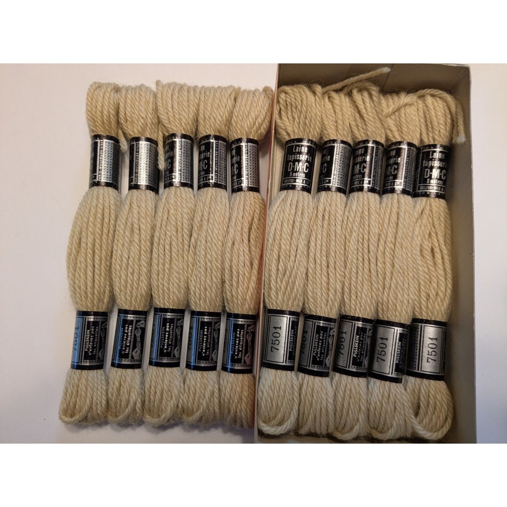 10 Skeins Laine Tapisserie DMC 100% Wool 8 Meters ea #7501 Cream